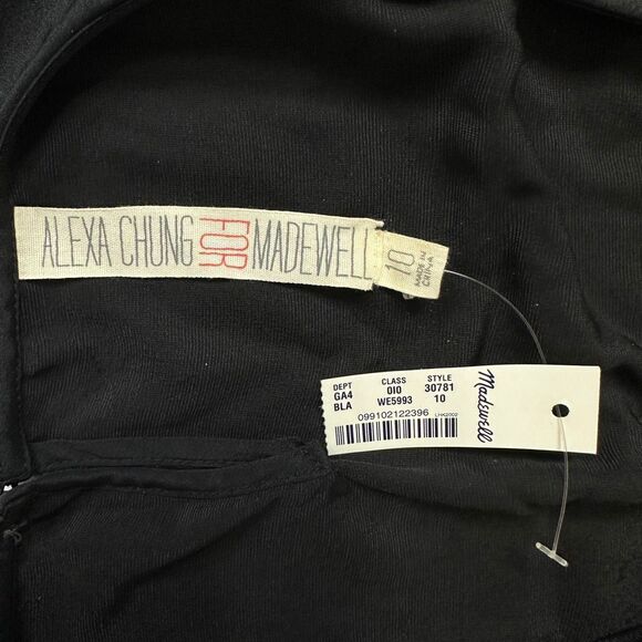 Alexa Chung X Madewell Black Velvet Dot Dress 10 NWT Twee Holidays Gothic Mod - Picture 9 of 14